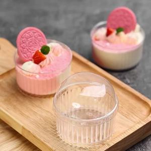 Gobelets à dessert avec couvercles en dôme, gobelets à dessert de 3,7 oz, gobelets en plastique, bols à collation jetables pour crème glacée, gâteau, fruits, parfait, pudding - Product Image 2