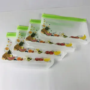 Custom Printing Reusable Frosted Matte Ziplock EVA Food Bag For Fruit Vegetable Fish Beads