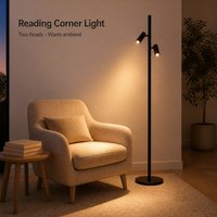Lampe de sol LED moderne en aluminium noir avec angle réglable, éclairage sur rail à puce COB, CRI 95 élevé, utilisation intérieure, durée de vie de 50 000 heures