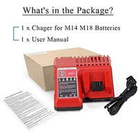 Chargeur de batterie au lithium compatible avec les batteries d'outils électriques Li-ion M14 M18 14,4 V 18 V, charge rapide, chargeur de remplacement