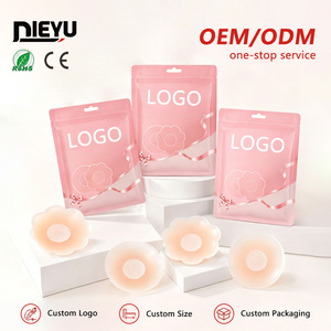 Cache-tétons en silicone imperméables OEM ODM, invisibles, couleur chair, adhésifs, réutilisables, pour robe - Product Image 1