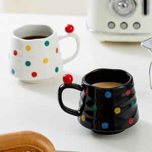 Quality Choice Ceramic Coffee <b>Mug</b> Colorful Polka Dot Design Food Safe Dishwasher Safe Reusable Student Couple <b>Cute</b> Business - Product Image 1