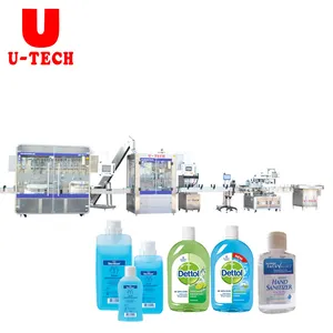 Automatic linear alcohol-based hand rubs disinfectant hand sanitizer filling capping machine