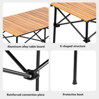 Table à manger pliante extensible en aluminium raffiné, mobilier de cuisine portable pour l'extérieur, rangement pratique pour le camping et les pique-niques