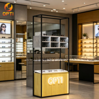 Meubles professionnels pour magasins d'optique, vitrine à lunettes LED, présentoir mural pour lunettes