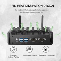Mini PC industriel avec processeur I7 5500U, 8 Go de RAM DDR3, SSD 128 Go, WIFI, Linux, 2 LAN, 2 RS232, tablette industrielle robuste sans ventilateur