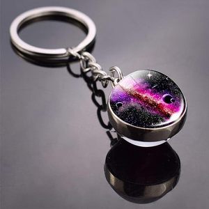 Universe Galaxy Glass Key Chains Key Chain Glasses Glass Key Chain Custom logo