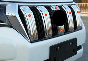 Garniture de couvercle d'insertion de calandre centrale avant chromée ABS pour <span class=keywords><strong>Toyota</strong></span> Land Cruiser Prado FJ150 2018 couvercle de calandre avant - Product Image 5