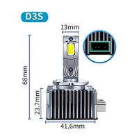 Ampoule de voiture LED Xénon Laser haute puissance D3S/D8S à double tube en cuivre 12V 100W, ajustement universel