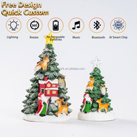 Großhandel Beleuchtetes Weihnachtsdorf-Baumschmuck - Santa/Haus/Tier-Szene Tischdekoration Anpassbare Weihnachts-Heimdekoration