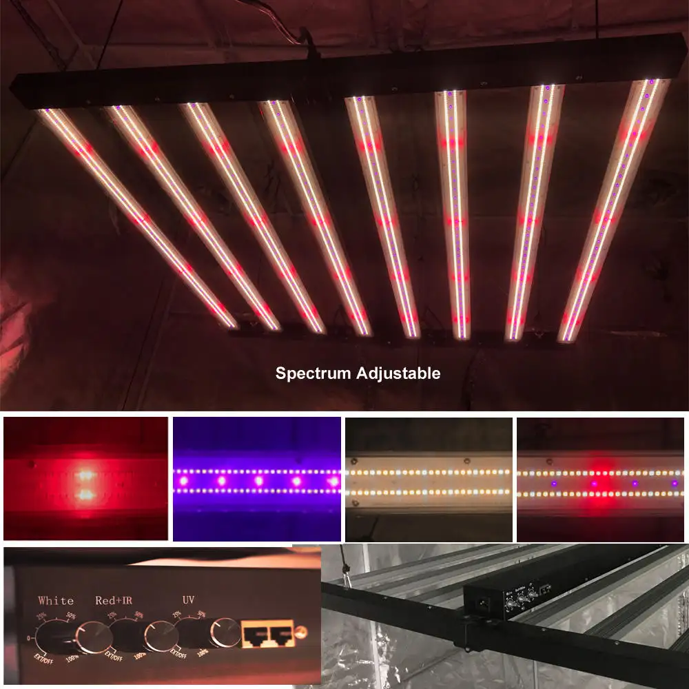 Luzes LED crescentes para plantas de efeito estufa comerciais, luz LED de crescimento de espectro completo IP54 IP65 à prova d'água 1000W vermelho 660nm IP65