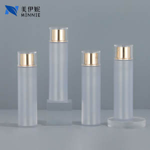 Botella Transparente Esmerilada Minnie para Desmaquillante, 120 ml, Envase Cosmético Cilíndrico de Plástico con Tapa Acrílica Electrochapada - Product Image 1