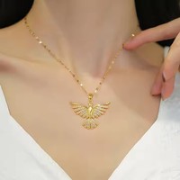 Fête De Luxe Bijoux Phoenix Oiseau Pendentif Collier En Acier Inoxydable Collier Femmes Nouvelle Tendance Carte Collier