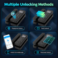 Serrure de porte intelligente KERUI avec empreinte digitale, entrée sans clé, écran TFT, déverrouillage par code, carte et application, sans perçage pour bureau