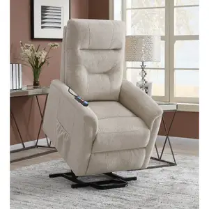 29.5 ''宽雪尼尔电动升降椅躺椅，带按摩器的辅助躺椅，带按摩器，织物躺椅升降椅
