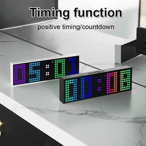 Réveil numérique RGB coloré créatif <span class=keywords><strong>avec</strong></span> commande vocale, fonction <span class=keywords><strong>de</strong></span> chronométrage, affichage 12/24H, alimentation USB, décoration d'intérieur, blanc - Product Image 6