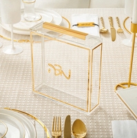 Boîte à Matzah avec cadre doré personnalisé (LOGO et taille) pour un montage facile, style moderne carré