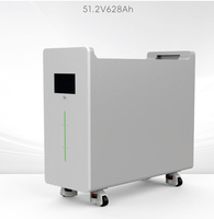 Batería de Almacenamiento de Energía Solar LiFePO4 de 51.2V 628Ah, BMS Inteligente, 32kWh, Montaje en Pared, Tira de LED, Sistema de Batería de Tipo Dividido
