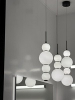 Simple nouveau 2025 répertorié hôtel salle à manger salon chevet décoratif blanc verre globe moderne suspendu boule suspension 2280