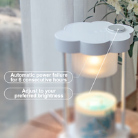 Nuages blancs simple moderne crème vent sans fumée flamme chambre atmosphère dimmable minuterie bougie chauffe-lampe