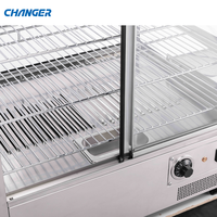 120L Acier Inoxydable Comptoir Gâteau Affichage Réchauffeur Boulangerie Vitrine Chauffée Alimentaire Vitrine Chaude Commercial