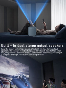 Projecteur LED compact intelligent Android 10 HT500 720P HD Mini portable avec batterie intégrée pour le cinéma maison, le bureau et les réunions - Product Image 6