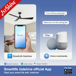 Ventilateur de plafond 1stshine, lames en ABS noir, économie d'énergie, 6 vitesses, télécommande intelligente, sans lumière - Product Image 6