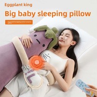 Fumian Eggplant King Banana Oreiller en peluche pour le sommeil, pour filles et femmes enceintes, aide au sommeil par caresses