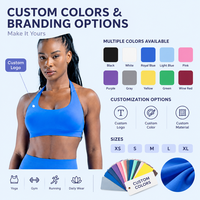 Soutiens-gorge de sport sans coutures pour femmes, col halter, anti-choc, décolleté en U, dos élégant, maintien élevé, pour fitness et yoga