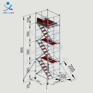 Hoàn thành 6-12M cán giàn giáo nhôm di động tháp giàn giáo Chất lượng cao nhiều lớp giàn giáo nhôm giàn giáo thang - Product Image 2
