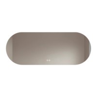 Miroir intelligent de salle de bain à écran tactile, anti-buée, mural, avec éclairage LED, ovale, lumineux, style nordique, verres en verre