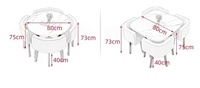 Tables et chaises de restaurant de luxe modernes, meubles de salle à manger, petit ensemble de table ronde avec 4 chaises