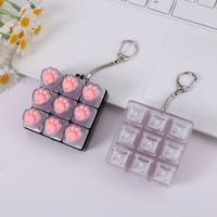 Clavier mécanique avec touches en forme de griffe de chat, bouton porte-clés en silicone souple, décompression, style moulin à vent, modèle de style national chinois
