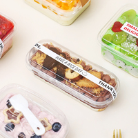 Nouvelle boîte d'emballage en plastique dur pour pâtisserie, biscuits, desserts, boîte transparente pour tiramisu, boîte en plastique transparente avec couvercle