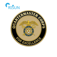 Décapsuleur commémoratif personnalisé avec médaillon de veteran du Corps des Quartermasters et pièce de défi personnalisée du Quartermaster