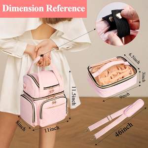 Free Sample <b>Travel</b> Makeup Bag with 4 Inner Removable Pouches, Portable Extra Large Cosmetic <b>Case</b> Multiple Storage - Product Image 4