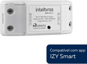 Izy Smart Wi-Fi contrôleur de charge commutateur EWS 201 <span class=keywords><strong>E</strong></span> Branco Intelbras ABS matériel commutateurs muraux courant Max 10A tension Max 250V - Product Image 2