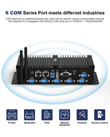 Industrial Mini komputer Core I5 8250u I7 8550u HD + VGA Win10 RS232 Ubuntu mendukung modul 3G/4G kotak PC paduan aluminium