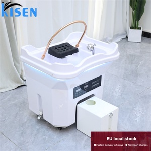 Kisen Hot Système à deux cuves sans canalisation pour lavage de cheveux, spa capillaire, cuve de circulation d'eau, machine de fumigation et de vapeur, livraison rapide - Product Image 6