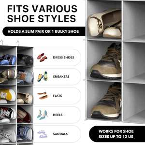 24 Compartments Hanging <b>Shoe</b> Organizer Closet Hanging <b>Shoe</b> <b>Storage</b> Shelf Wall Mount <b>Space</b> <b>Saving</b> <b>Shoe</b> Rack Hanging <b>Shoe</b> Organize - Product Image 4