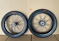 Juego de Ruedas Supermoto Surron Light Bee X Segway X160 X260 17x1.60 17x2.15, Kit de Neumáticos con Buje de Aluminio CNC, Plateado y Negro 2025