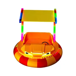 Happy holiday water entertainment bumper boat inflatable car with led light and canopy game water gun for family recreation