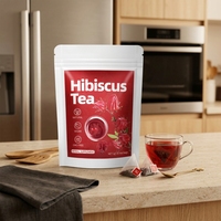 Teh Herbal Hibiscus, Teh Alami untuk Kesehatan Jantung, Mendukung Kadar Tekanan Darah & Detoksifikasi, OEM/ODM Tersedia