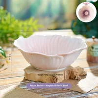 Ensemble de bols et d'assiettes en céramique florale sous glaçure violette, assiette à dessert, bols à salade et à riz, assiette à fruits, passe au micro-ondes, usage domestique et hôtelier