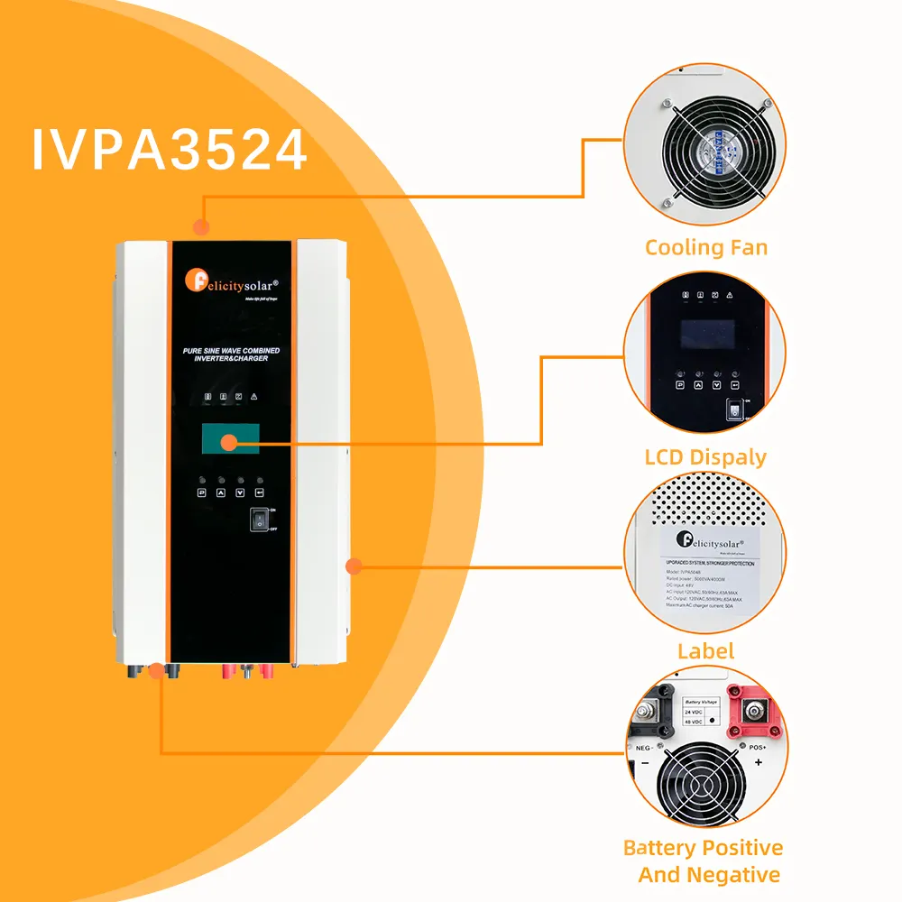 felicitysolar IVPA10048 pure sin wav 10000 watt sofar inverters power converter off grid solar inverter 10kw transformer