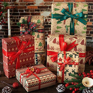 Papel de Regalo Kraft Navideño de Alta Calidad al por Mayor, Rollo de Papel de Envoltura Personalizado de Lujo para Festividades - Product Image 3