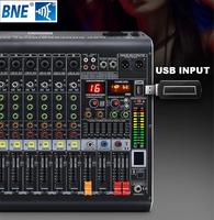 Console de mixage audio professionnelle à 12 canaux, amplificateur intégré 2x450W, Bluetooth, 16DSP, égaliseur 7 bandes, MP3, directement de l'usine