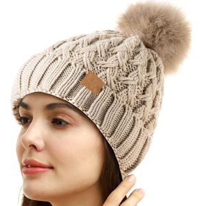 Thời Trang Lớn Lông Bóng Sang Trọng Mũ Len Với Gradient Jacquard Cuff 3D Thêu Cung Mô Hình Ngụy Trang Cho Kinh Doanh - Product Image 1