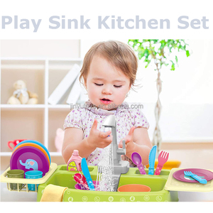 Tavolo per Lavare i Piatti per Bambini, Giocattolo da Cucina con Acqua Corrente, Lavello con Accessori e Stoviglie - Product Image 2