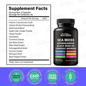 BSTBIO OEM حار Seamoss زيت الحبة السوداء الزنجبيل الكركم اشواغاندا الايرلينية البحر موس كبسولات - Product Image 3